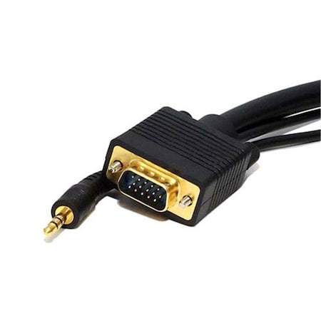 CMPLE 302-N SVGA Super VGA HD15 M-M Cable With 3.5mm Stereo Audio- Gold Plated- 6FT